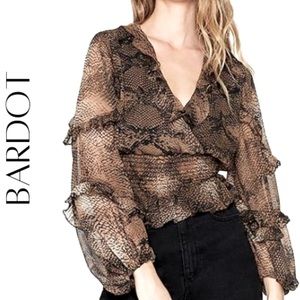 Brown snake print blouse